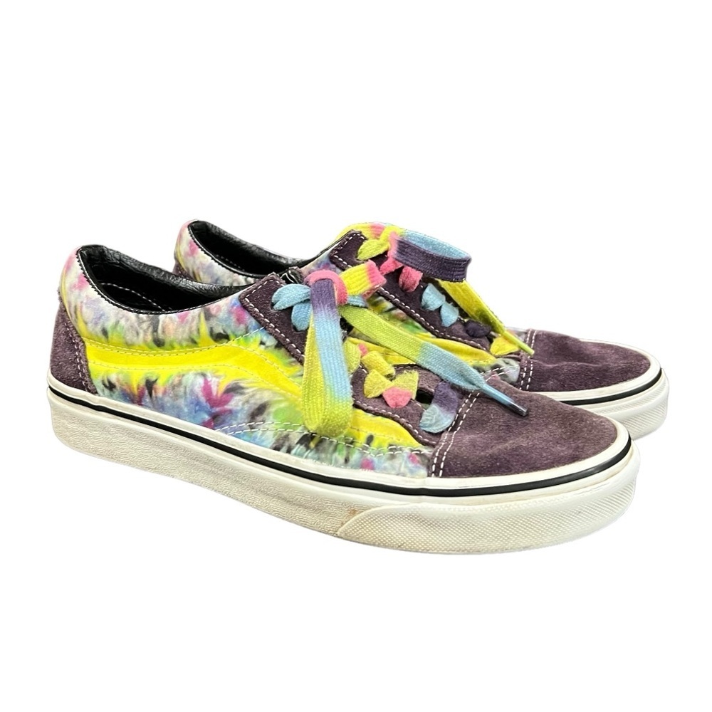 Vans Old Skool Tie Dye Purple Suede Low Top Sneakers Women’s 7.5 Men’s 6